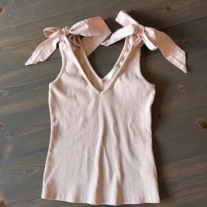 Maeve tank top with ties, XS, light pink (muted)